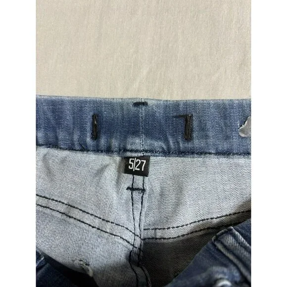 Judy Blue Jeans Womens 5/27 Blue Stretch Slim Fit Faded Pull On Released Hem - Picture 6 of 7